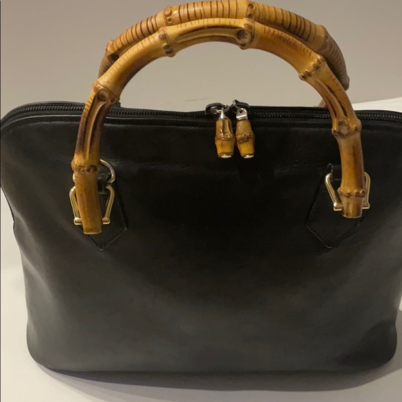 Gucci Black Leather Handbag with Bamboo handles - Picture 6 of 11
